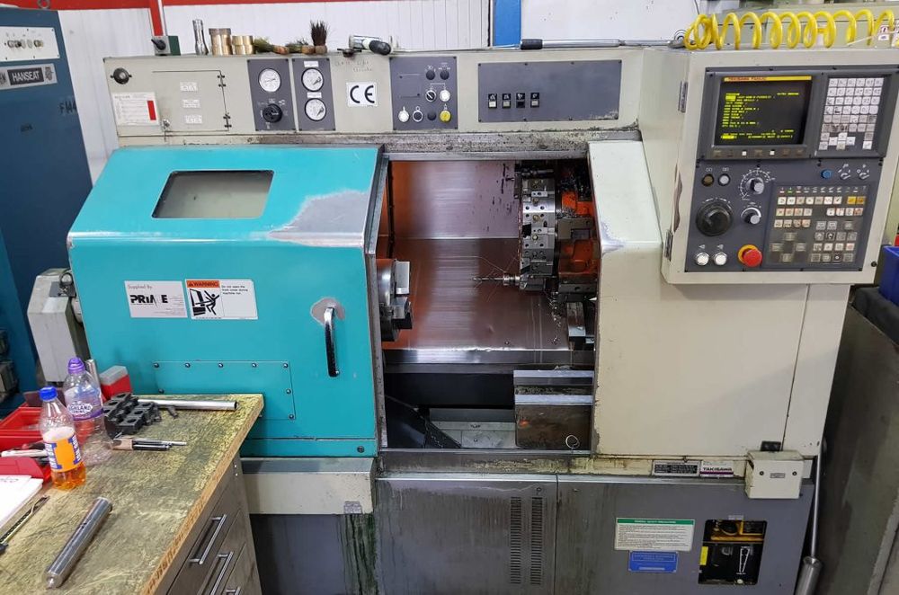 Takisawa Fanuc OT Control Variable Speed TC20 CNC Lathe 2 Axis