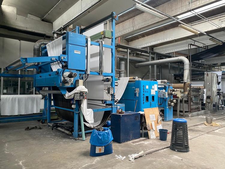 Osthoff 200 Cm singeing machine with de-sizing chamber
