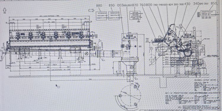 Voith headbox Mdl Masterjet II-F 7.580 mm