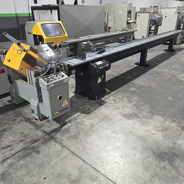 Emmegi Vega 500 Single head Mitre saw with roller conveyor