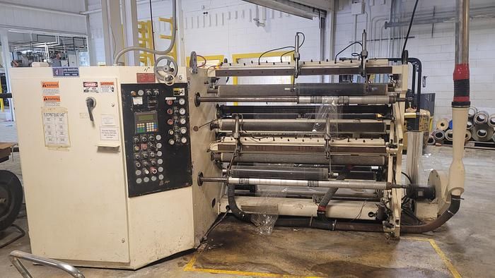 Dusenbery 835 L3 cantilevered slitter rewinder 63”