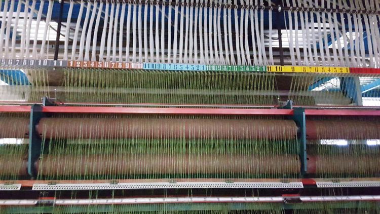 5 Pickering COMPLETE WEAVING NEEDLE TUFTING n°5 - LOOMS WIDTH 5.050 mm. , Including Gantry structure for all feeding creels of Pile bobbins