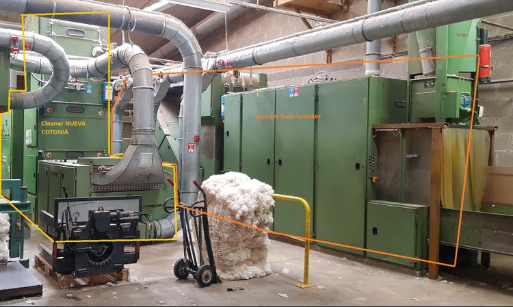 Trützschler Recycling and cleaning line for raw cotton