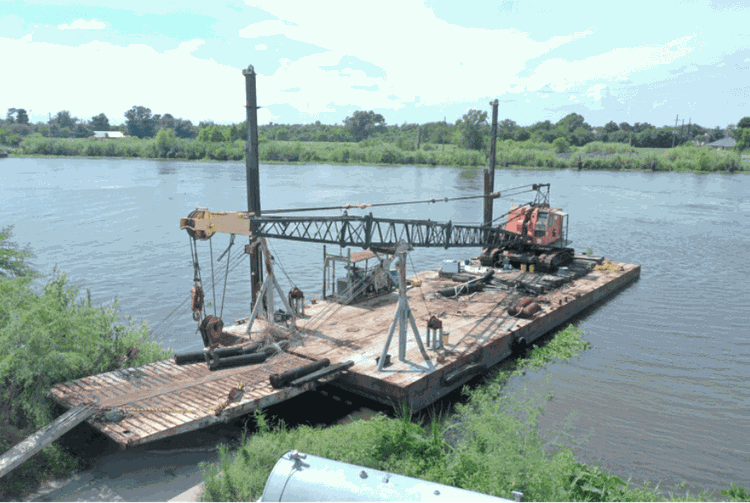 Inland Spud Barge with ramp