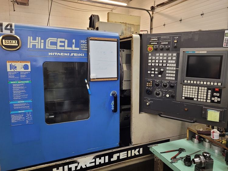 Hitachi Seiki Seicos Lambda 10L CNC Control 3600 RPM HiCELL CA-23II 2 Axis