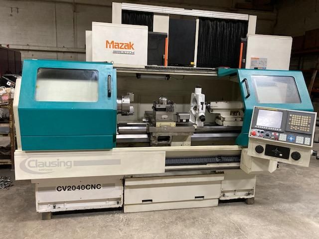 Clausing FANUC 0i-TC control 3000 RPM CV 2040 CNC FLAT BED LATHE 2 Axis