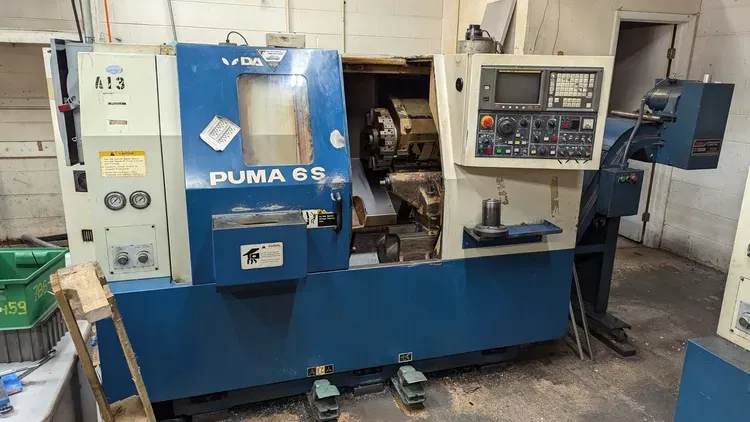 Daewoo Fanuc 0-T CNC Control 6000 RPM PUMA 6S 2 Axis