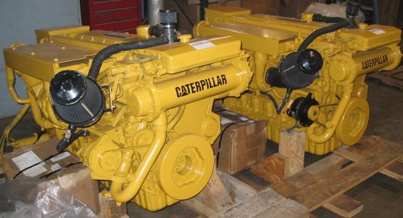 2 Caterpillar 3126TA RBLT MARINE ENGINE 420 HP