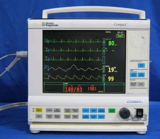 2 Datex As-3 Compact Patient Monitor