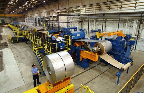 62" x .165" x 40,000-Lb. Coil-to-Coil "Wet-Type" Top & Bottom Stainless Steel Grinding & Polishing Line