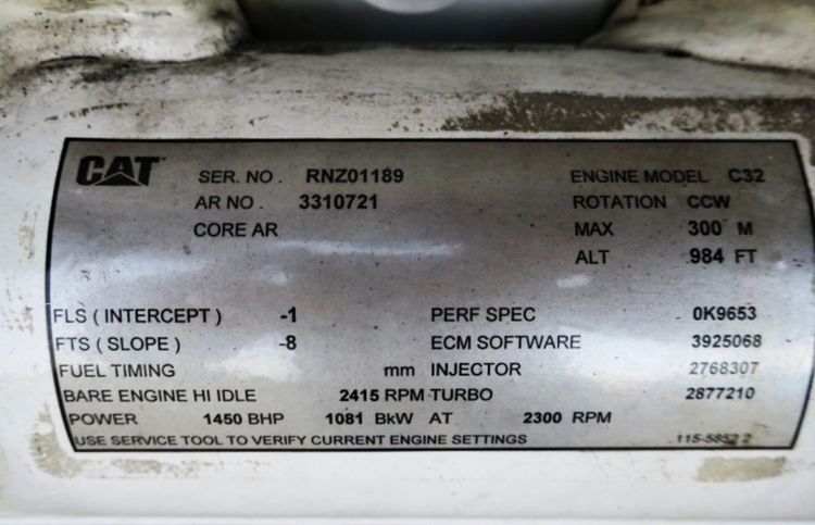 4  C32 Hours:  2013 - 8500, 2014 - 8000,  2010 - 10500  excellent condition