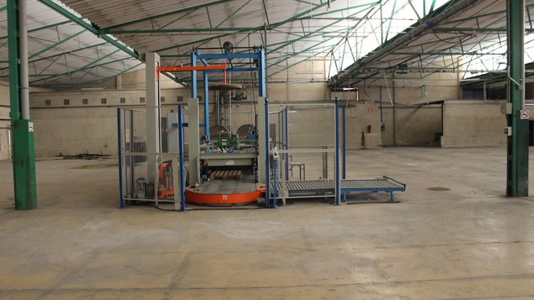 Automatic Palletizer boxes and pallet warping