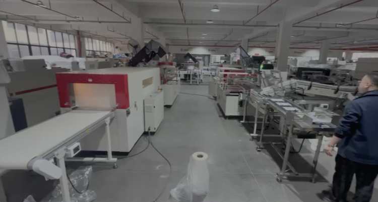 China 450 mm Consumer & Kitchen rolls packaging & bundling TR KTW 1,2,4,6 - complete line with shrink tunnel & conveyors