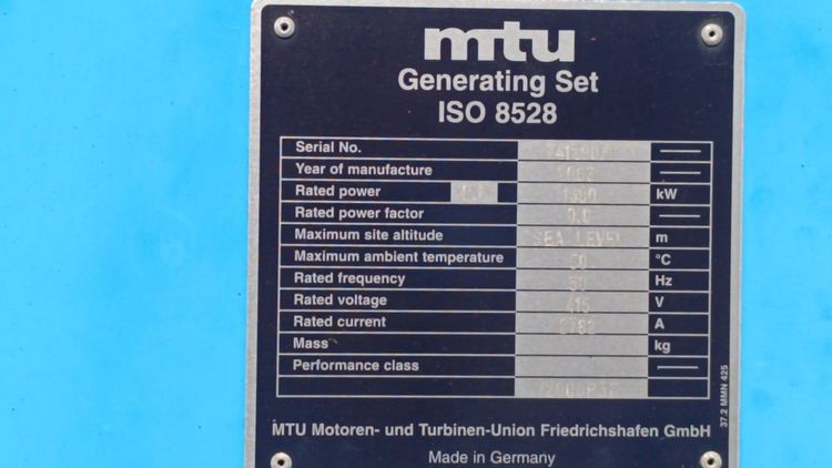 2 MTU || MTU 16V4000 2000 KVA , Industrial Gensets || 1890 kW