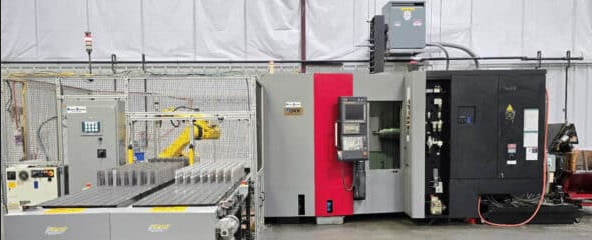 OKK HMC400 with Fanuc Robot System 4 Axis