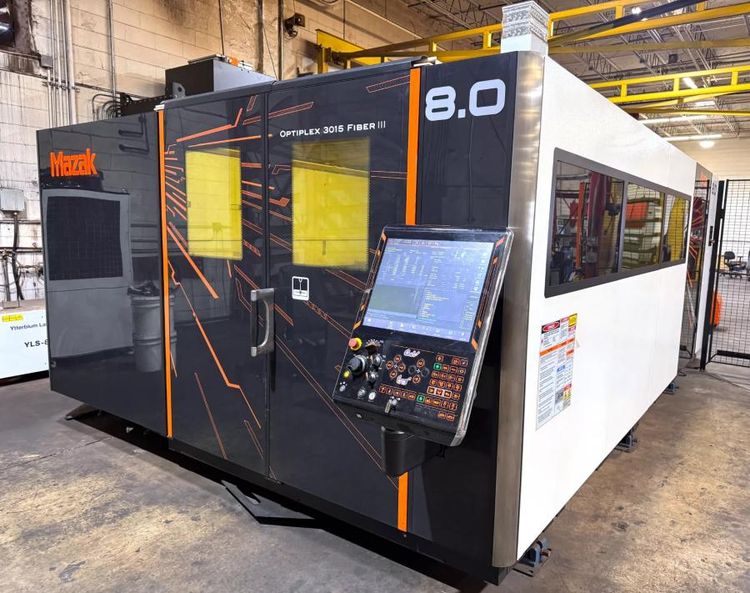 Mazak OPTIPLEX FIBER III 3015 8000W LASER Mazatrol PREVIEWG CNC Control with CPU 64 Bit