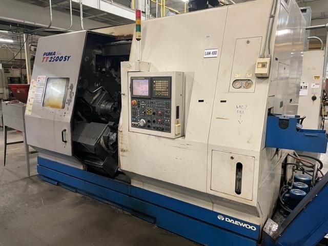 Doosan Fanuc 18i Tb Cnc Control 3500 Rpm Puma Tt2500sy 8 Axis 