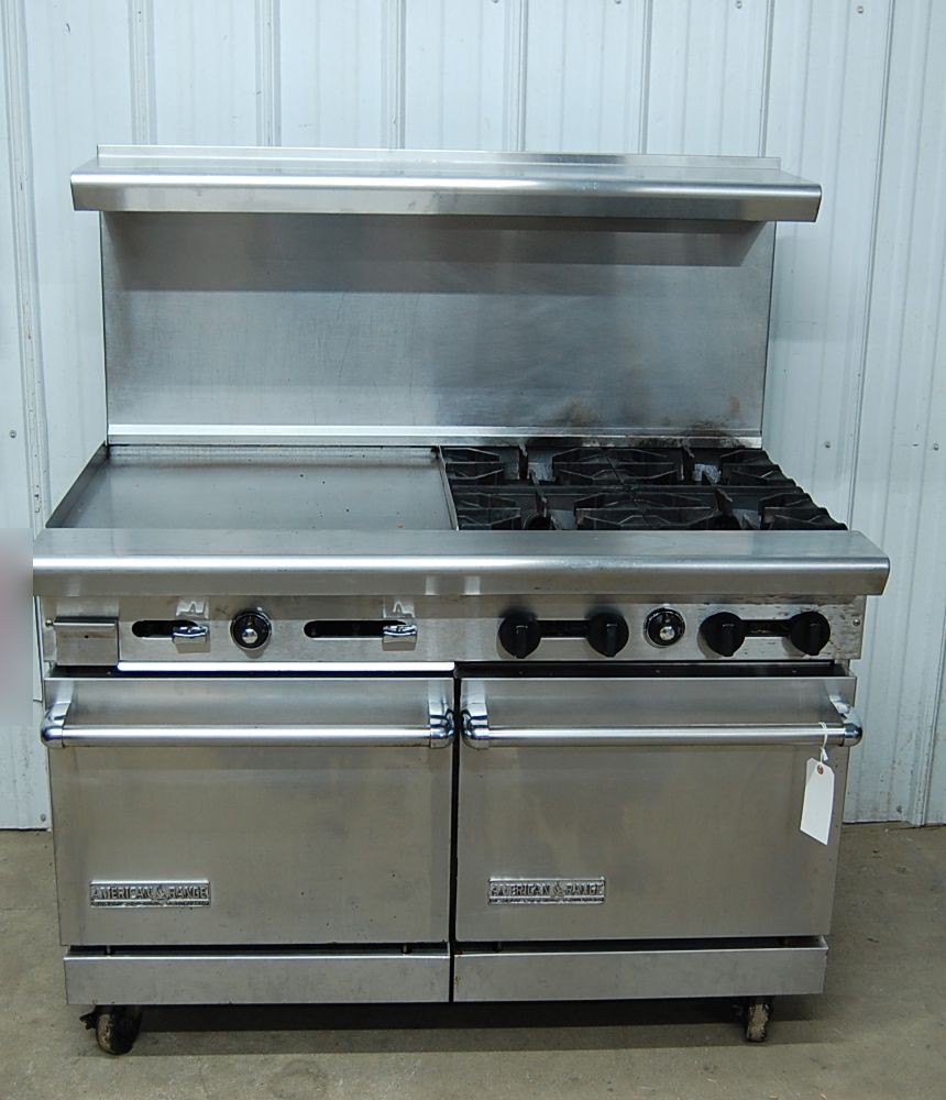 American Range 4 Burner Gas Stove Range Grill Griddle