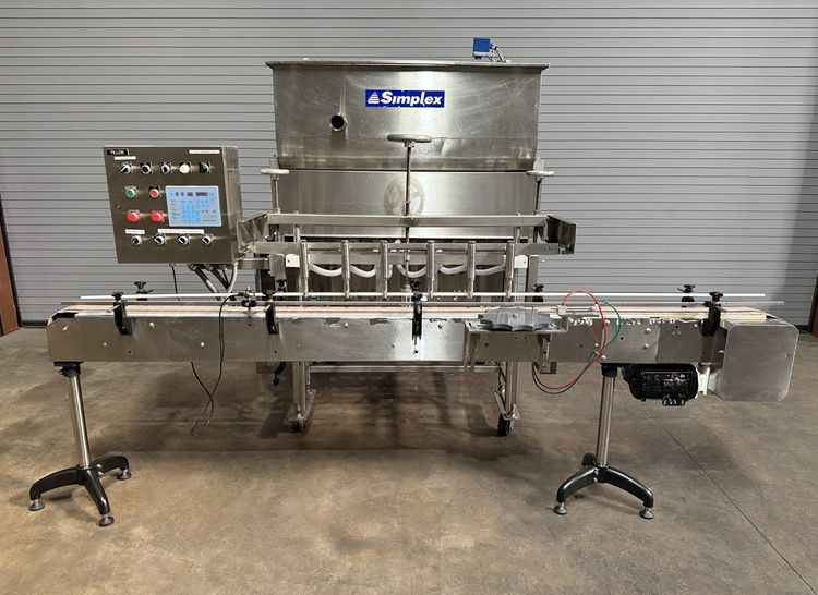 Simplex v-600 AUTOMATIC 6 HEAD VOLUMETRIC INLINE PISTON FILLER