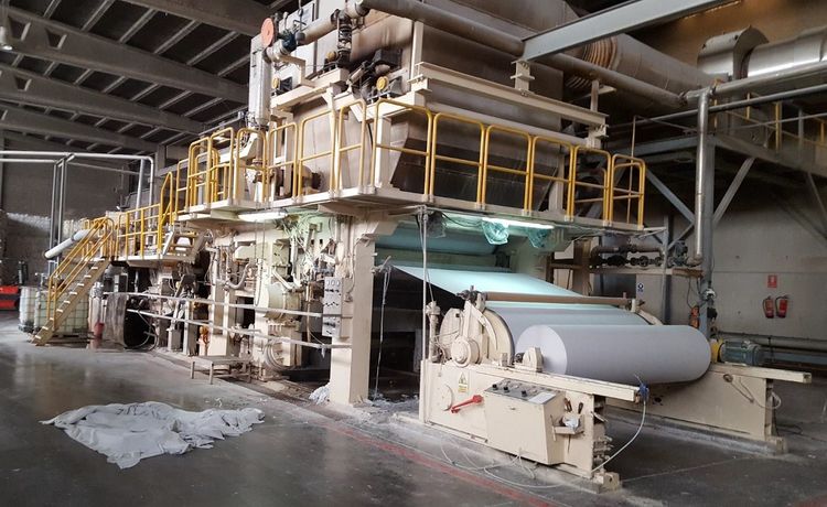tissue paper machine ( crescent or flatwire config. ) 2.650 mm 13-32 gsm 30 tpd