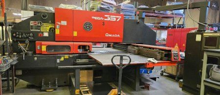 Amada PEGA 357 TURRET PUNCH W/ FANUC 04PC,58 STATION, 2 A/I 33 TON