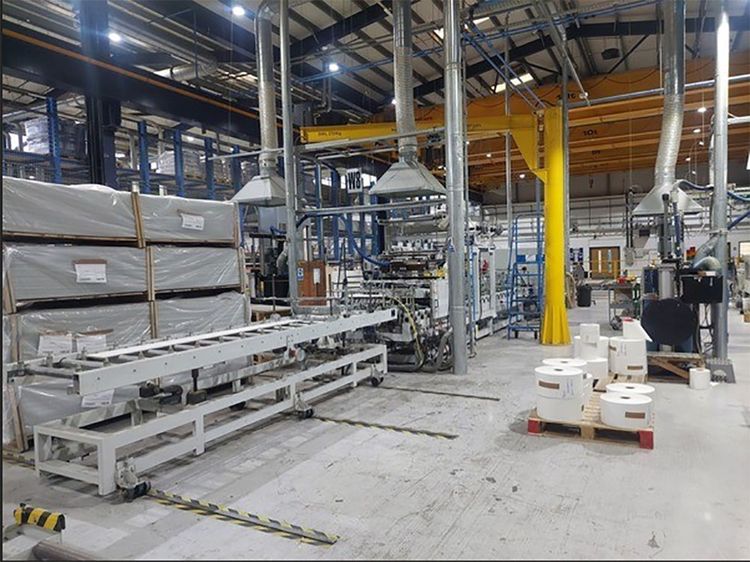 Barberan PUR - 66 - L with SCT 700  Profile Wrapping Line with Saw Unit