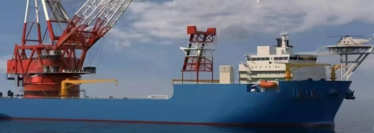 Fully-revolving Crane Ship Non-propelled