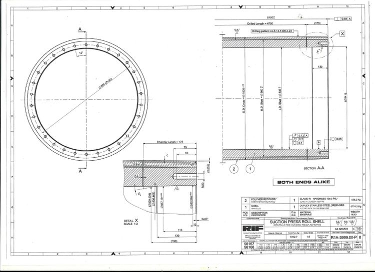 4500  jumbo press section - rolls