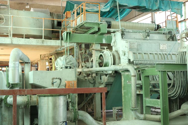 Tissue paper machine PM2,  Waste & Virgin stockprep 2.450 mm 16 to 22gsm 30 TPD