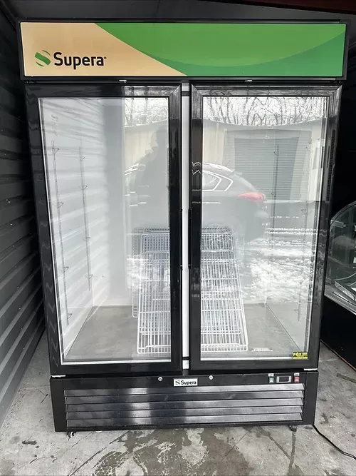 Supera G2M-SW-48-W-1, 2 Glass Door Self Contained Cooler