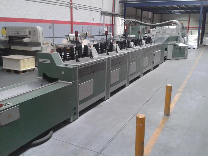 MULLER MARTINI Tigra perfect binder with Gathering machine 1571 and Esprit trimmer