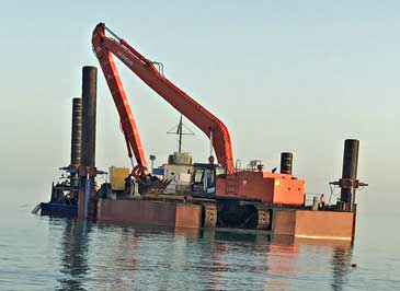 2.5 m3 Excavator Dredger on Jack-Up Barge