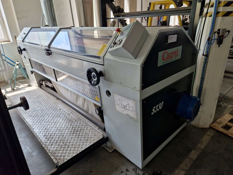 Caru PATTERN SUEDING MACHINE S330 2400mm table width with complete of Laser engraving machine type “LSC 120” 3200mm table width.