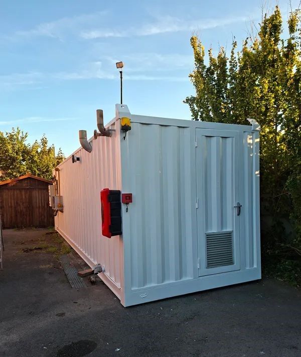 Lagarde air/steam autoclave with complete containerized steam production unit 1500 kg/h and a second 300 kg/h