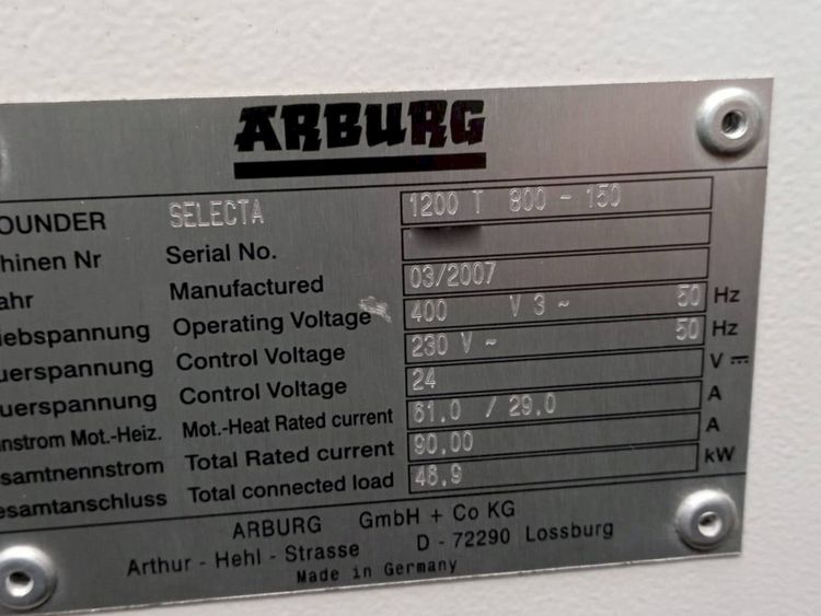 Arburg Allrounder 1200T-800-150 80 T