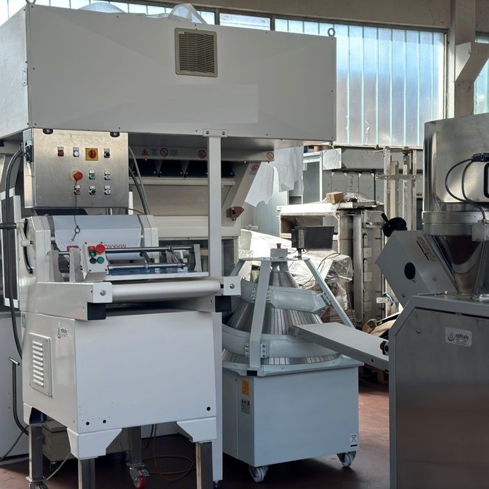 Semi-automatic large bread production line