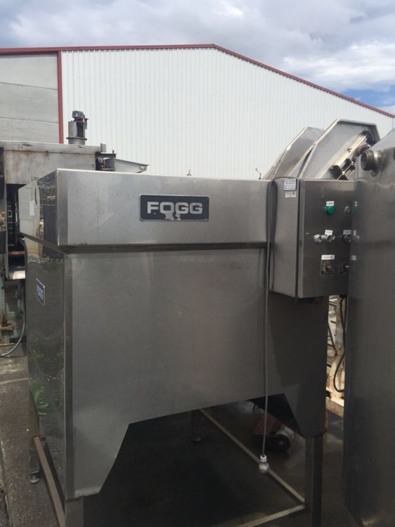 Fogg Elevator Incline Cleated Belt Conveyor w/ Stainless Steel Container