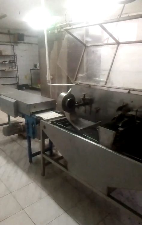 chocolate making line with a chocolate maker.
