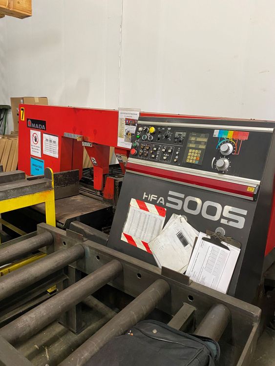 Amada 20" X 20" HFA-500S HYDRAULIC HORIZONTAL BAND SAW FULLY AUTOMATIC