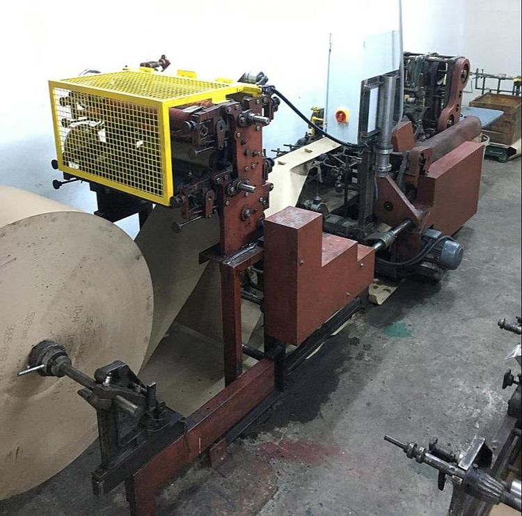 Honsel Cross bottom (hexagonal) paper bag making machine w/2 col. inline