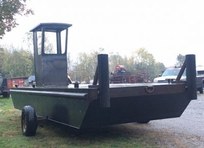 23’6 X 8′ X 30″ Steel Work Barge W  Wheelhouse