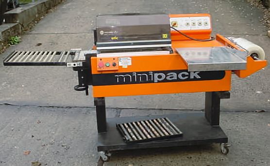 Minipack FM76SCA, Semi Automatic L Sealer/Shrink Tunnel Packaging Machine 16" x 22"