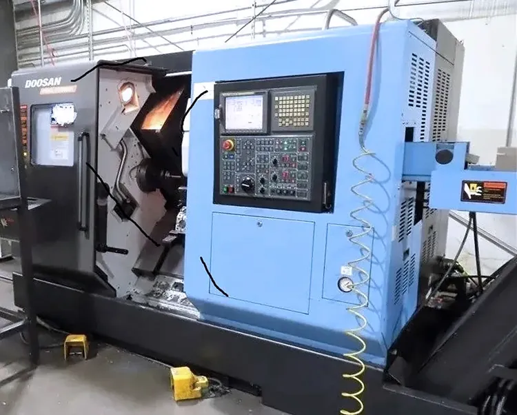 Doosan FANUC 0i-TD CNC Control 6,000 RPM PUMA TT1500SY  2 Axis