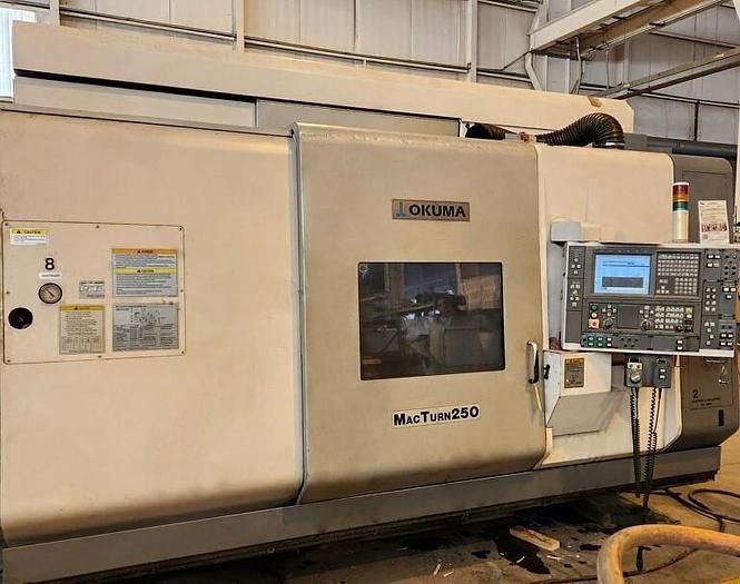 Okuma OSP-P100L CNC Control w/CRT 5000 RPM "MACTURN 250-2S/1000" BIG-BORE 5-AXIS