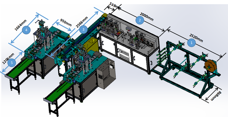 10  Automatic disposable three-layer mask machine(outer ear type) ET-3635