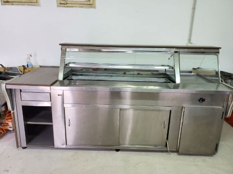 Stainless steel warm-cold showcase