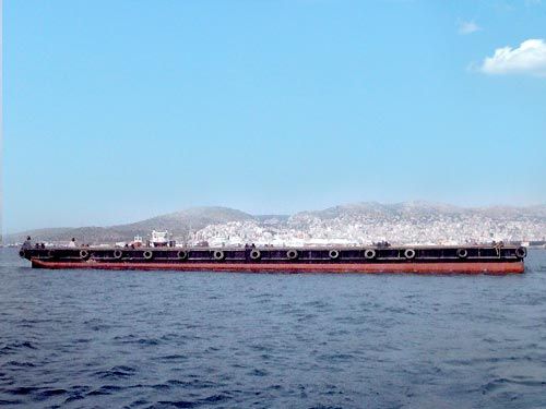 Flat top deck barge