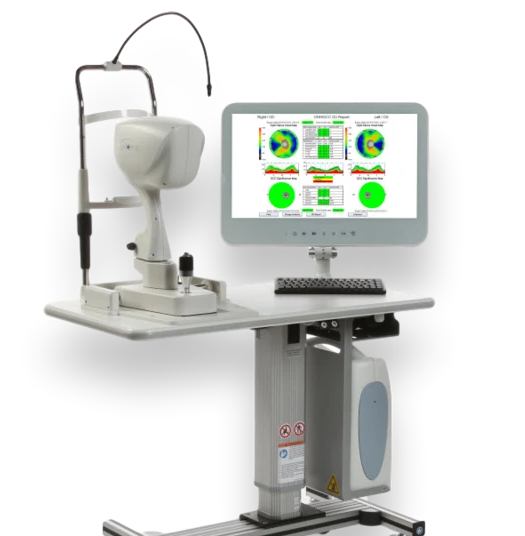 Optovue, ZEISS iVue 2 system WINDOWS 10 with Lens, table