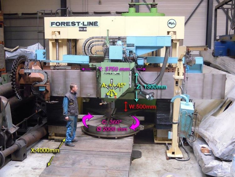 Forest Line Vegamill TA 323 CNC Ø 3240 x H 1350 mm Chuck Diameter – 2000 mm