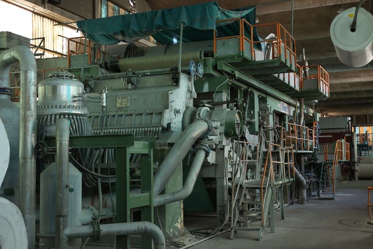 Tissue Paper Machine PM1, Waste  & Virgin pulp stock prep. 2450 mm 16 to 22gsm 15 TPD